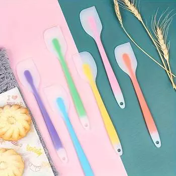 Кухонный цельный силиконовый шпатель, большая и маленькая кастрюля, инструмент для торта, скребок, формы для выпечки, палочки для перемешивания, шпатель для глазури, кухонный шпатель, инструмент для выпечки, ложка для салата Small size: 21*4cm синий