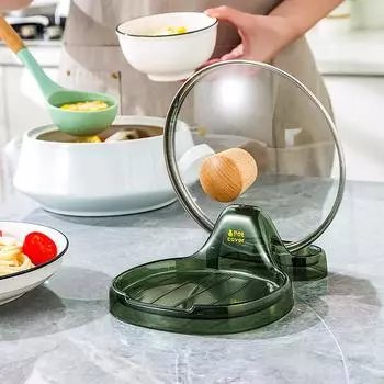 Кухонный держатель для кастрюль Houseeker, устойчивая подставка, полка для крышки кастрюли, удобная полка для хранения посуды, органайзер для кухонных принадлежностей чёрный