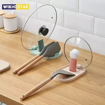 Кухонный держатель для ложки, подставка для крышки, вилка, лопаточка, полка, пластиковая подставка для ложки, держатель для палочек для еды, кухонный органайзер