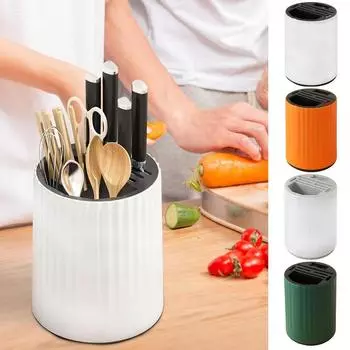 Кухонный держатель для вращающихся ножей, держатель для стоячих ножей, контейнер для хранения палочек для еды, подставка для столовых приборов, вилки, кухонные принадлежности