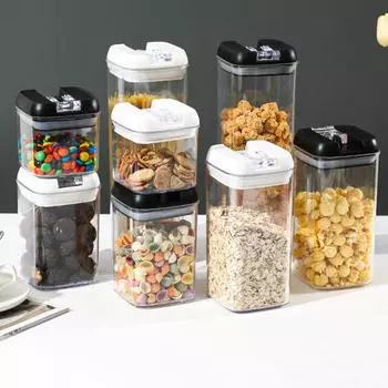 Кухонный диспенсер для сухих продуктов, влагозащищенный и пылезащитный прозрачный контейнер для хранения рисового зерна, герметичный большой емкости 500ML белый
