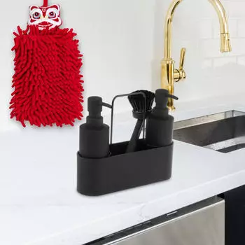 Кухонный дозатор для мыла, гаджет для хранения бутылок с щеткой-губкой-скрабом