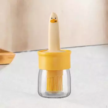 Кухонный дозатор масла с кисточкой, контейнер для гриля, силиконовая наметка на гриле оранжевый