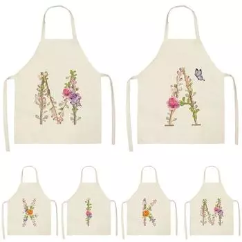 Кухонный фартук без рукавов с цветочным принтом и буквенным принтом, бытовой инструмент для уборки, фартук для мужчин и женщин, фартук для шеф-повара, нагрудник Delantal Cocina 47x38cm