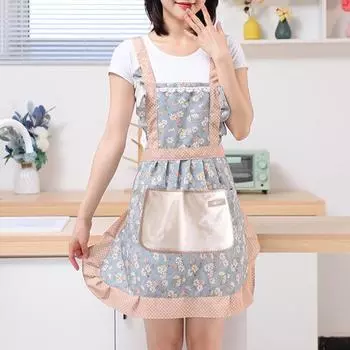 Кухонный фартук без рукавов с карманом, дышащий маслостойкий, легко чистящийся кухонный фартук для дома зелёный