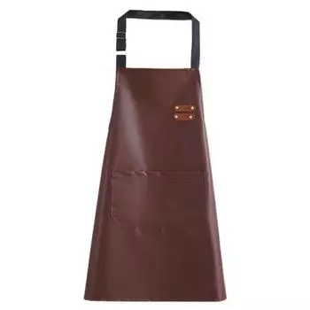 Кухонный фартук для шеф-повара, прочные швы, регулируемый шейный ремень, водонепроницаемый, с большим передним карманом, сверхпрочный фартук для барбекю чёрный