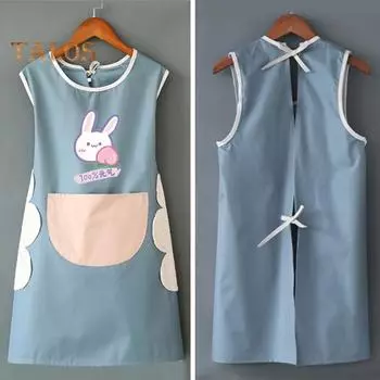 Кухонный фартук контрастного цвета, маслостойкая спецодежда, прекрасный обеденный фартук без рукавов для дома кофейный