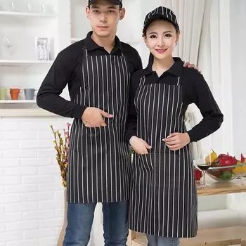 Кухонный фартук, модный полиэстеровый кухонный фартук, женский и мужской рабочий фартук для шеф-повара, барбекю, ресторан, бар, магазин, кафе, красота, униформа для маникюрного салона