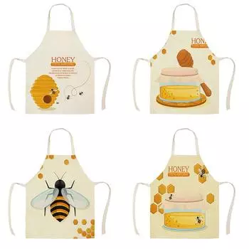 Кухонный фартук, натуральный фартук Honey Moon, льняной фартук без рукавов, мужские и женские бытовые чистящие средства, 47X38 см, 68X55 см 47X38CM