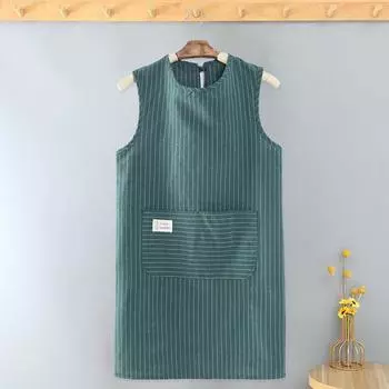 Кухонный фартук, регулируемый жиростойкий полиэстер, хлопок, женский, уютный, с усиленной строчкой, маслостойкий сарафан, кухонные принадлежности кофейный