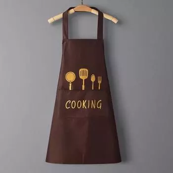 Кухонный фартук с карманами для протирки рук, водонепроницаемый и маслостойкий для приготовления пищи, выпечки, любимого шеф-повара, отлично подходит для мужчин, женщин, взрослых кофейный