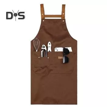 Кухонный фартук с карманом, регулируемый ремень, водонепроницаемый, противообрастающий, чистящий фартук, сарафан для приготовления пищи, кухонные принадлежности темно-зеленого