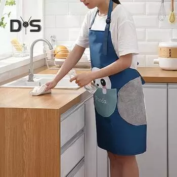 Кухонный фартук с животным рисунком и полотенцем для рук, водонепроницаемая ткань, женский модный кухонный фартук Panda