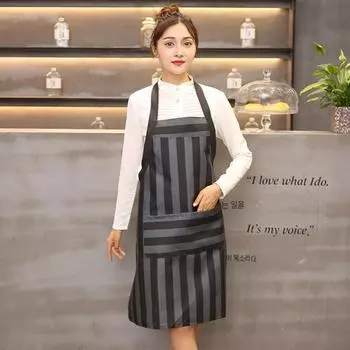 Кухонный фартук Yousheng с регулируемым шейным ремешком и карманами, водостойкий полосатый поварской фартук для приготовления пищи, выпечки, домашнего кафе, ресторана зелёный