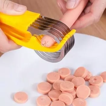 Кухонный гаджет: нарезка для бананов, фруктовый нож, овощерезка для хот-догов, огурцов жёлтый