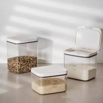 Кухонный герметичный ящик для хранения Пресс-тип Автоматическое уплотнение Прозрачный толстый герметичный пыленепроницаемый влагостойкий контейнер для рисовых круп и бусин для хранения продуктов S
