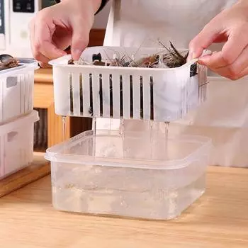 Кухонный холодильник Crisper Double Layers Герметичная крышка для хранения пищевых продуктов Лук Имбирь Чеснок Овощной Ящик Crisper Кухонные принадлежности белый