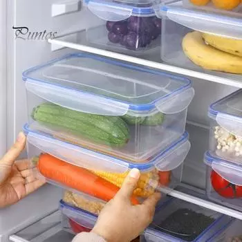 Кухонный холодильник, прямоугольные, четкие, термостойкие, удобные, без запаха, безопасные для микроволновой печи, пластиковые герметичные коробки для хранения фруктов S