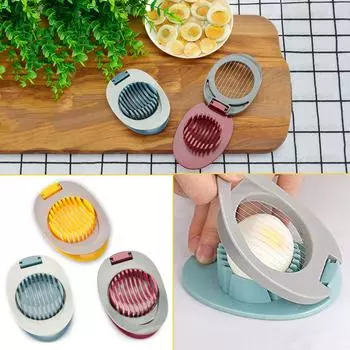 Кухонный инструмент Фрукты для вареных яиц Резак для клубники с проволокой из нержавеющей стали синий