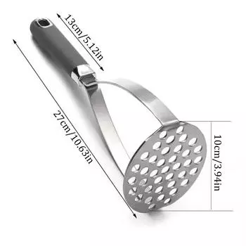 Кухонный инструмент из нержавеющей стали для измельчения и прессования картофеля, ручная картофелемялка, измельчитель фиолетового картофеля One Size