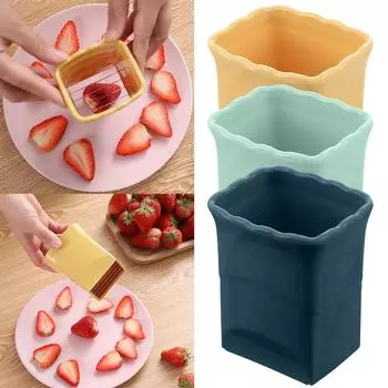 Кухонный инструмент Креативный резак для фруктов из нержавеющей стали 304 Маленький резак для фруктов темно-синий