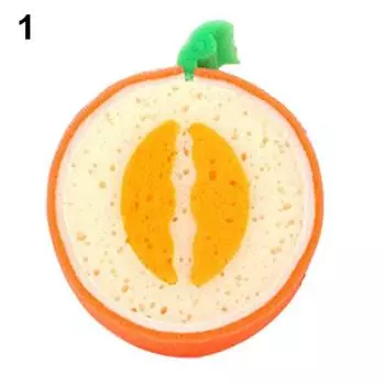 Кухонный инструмент Прекрасные фрукты Мытье посуды Чистящая ткань Гаджет Губка Orange