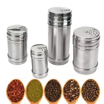 Кухонный инструмент Зубочистка Банка для специй Графин для барбекю Вращающаяся крышка Перец Тмин Порошок Соль Нержавеющая сталь XL 60*150mm