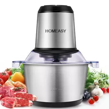 Кухонный комбайн HOMEASY, измельчитель продуктов, электрический миксер для продуктов, большая емкость, скорость 350 Вт, высокая мощность, измельчение, один блок, простота в эксплуатации, моющийся [1,8 л]