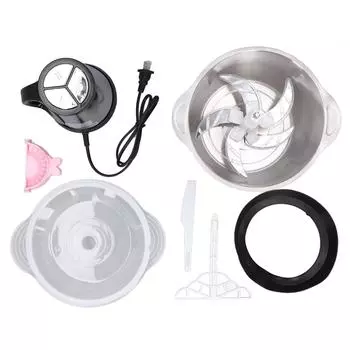 Кухонный комбайн из нержавеющей стали, 4 л, большая емкость с 5 лезвиями, электрический измельчитель для мяса, овощей