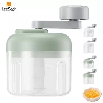 Кухонный комбайн Leeseph с ручным приводом, ручной измельчитель продуктов объемом 100/250 мл, ручная овощерезка для чеснока, чили, имбиря, кухонный гаджет