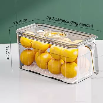 Кухонный контейнер для хранения в холодильнике, органайзер для холодильника с крышками и ручками, контейнеры для фруктов, корзина для слива, контейнеры для хранения, кладовая