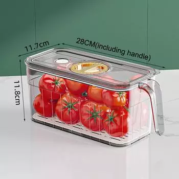 Кухонный контейнер для хранения в холодильнике, органайзер для холодильника с крышками и ручками, контейнеры для фруктов, корзина для слива, контейнеры для хранения, кладовая