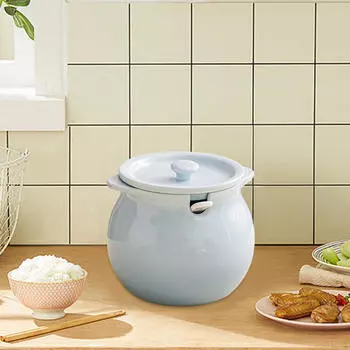 Кухонный контейнер, керамическая канистра, банка с двойным ухом, банка с салом, приправа для масла для жарки дома синий