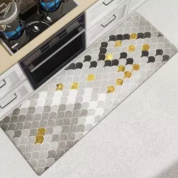 Кухонный ковер с масштабным геометрическим принтом, коврик для ванной комнаты, нескользящий моющийся впитывающий губчатый коврик для спальни, гостиной 40x60cm 1pcs