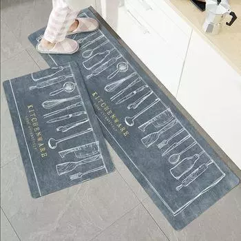 Кухонный коврик для гостиной, прихожей, ковры, посуда, узоры, коврик для входной двери, гостиная, спальня, длинные коврики, противоскользящий коврик для ванной комнаты 40cmx60cm 1pc