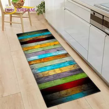 Кухонный коврик для спальни, гостиной, ковер для входа, коврик для дома, прихожей, балкона, напольный коврик, деревянный узор, противоскользящий длинный ковер для ванной комнаты 40x60cm