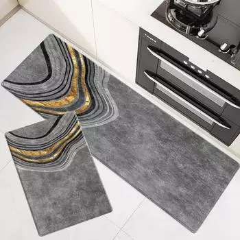 Кухонный коврик и коврик с геометрическим принтом, модный коврик для украшения дома, напольный коврик, впитывающий коврик для ванной, комплект, коврик для спальни 40x60cm 1pcs