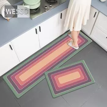 Кухонный коврик и коврик с градиентной геометрией, нескользящий 1 шт./1 комплект, коврик для ванной в скандинавском стиле, впитывающий мягкий напольный коврик для спальни для девочек 40x60cm 1pcs