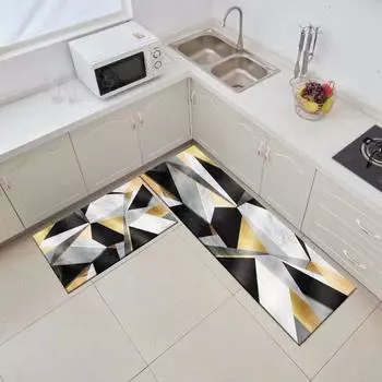 Кухонный коврик Нескользящий моющийся ковер для ванной Спальня Гостиная Напольный коврик Входная дверь Коврик Бытовая Открытая терраса Длинный ковер 40cmx60cm 1pc