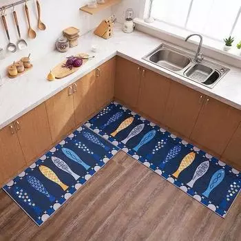 Кухонный коврик Противоскользящие моющиеся напольные коврики Коврик для входной двери Лестница Прихожая Ковер Гостиная Спальня Длинные коврики Молитвенный коврик 40cmx60cm 1pc