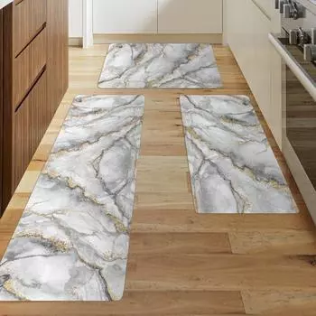 Кухонный коврик с мраморным принтом, ковер, напольный коврик, серый прочный домашний коврик для входной двери, ковер для ванной комнаты, декоративные коврики для гостиной 1pc 40x60cm