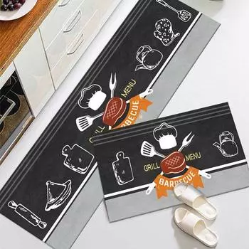 Кухонный коврик Спальня Гостиная Длинный полосатый коврик Ванная комната Входная дверь Коврик для прихожей Балкон Нескользящие моющиеся декоративные напольные коврики 40cmx60cm 1pc