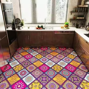 Кухонный кожаный ковер, нескользящий коврик, водонепроницаемый и маслянистый коврик, коврик для балконной двери, коврик для комнаты, моющийся коврик для ванной 45 x 120cm