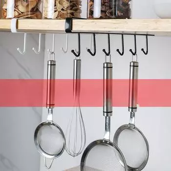 Кухонный крючок для шкафа, подвешивание без гвоздей, утюг, подвешивание шарфа, полка для хранения в шкафу, перегородка, органайзер, полка 27*7cm белый