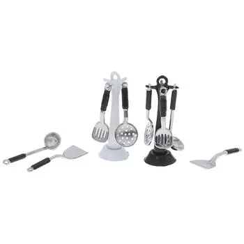 Кухонный крючок, подвесная ложка, лопатка, ложка, дуршлаг, мини-набор инструментов чёрный