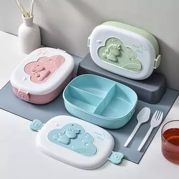 Кухонный ланч-бокс, портативный отсек, коробка для фруктов, еды, микроволновая печь, ланч-бокс с коробкой для пикника, детские студенческие коробки для бенто зелёный