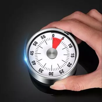 Кухонный механический таймер-будильник с напоминанием для студентов, менеджер времени обучения, магнитный таймер из нержавеющей стали 1pc красный