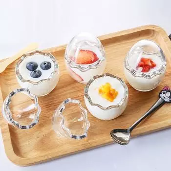 Кухонный мини-поднос в форме яичной скорлупы с желе, стеклянные блюда для десертов, сервировочные миски, чашки для пудинга чистый