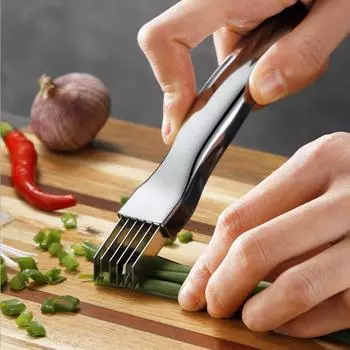 Кухонный многофункциональный нож для нарезки лука, терки, овощерезка из нержавеющей стали, измельчитель, острый зеленый слайсер светло-серый