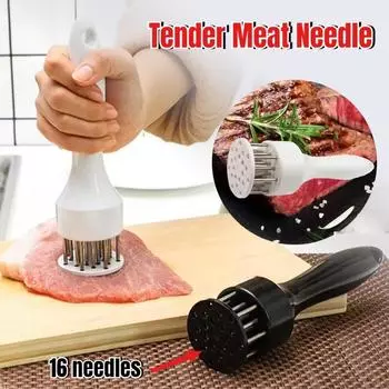 Кухонный молоток из нержавеющей стали для стейков, игла для мяса, бытовая свиная отбивная, инструмент для прокалывания сухожилий, инструменты для приготовления мяса L чёрный